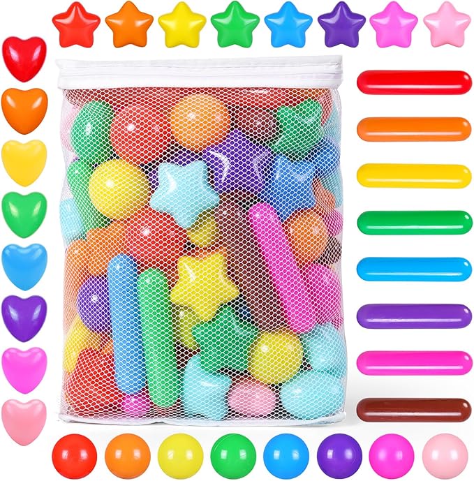 STARBOLO Ball Pit Balls for Toddlers - Colorful 150 Ball Pit Balls Crush Proof Plastic Toy Balls for Toddlers Ball Pits, Ball Pit Play Tent, Baby Pool Water Toys(Rainbow Colors)