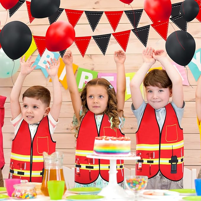 Panitay 12 Pcs Kids Community Helper Dress up Vest, Boy & Girl Career Cosplay Party Costume for Toddlers Occupation Role Play