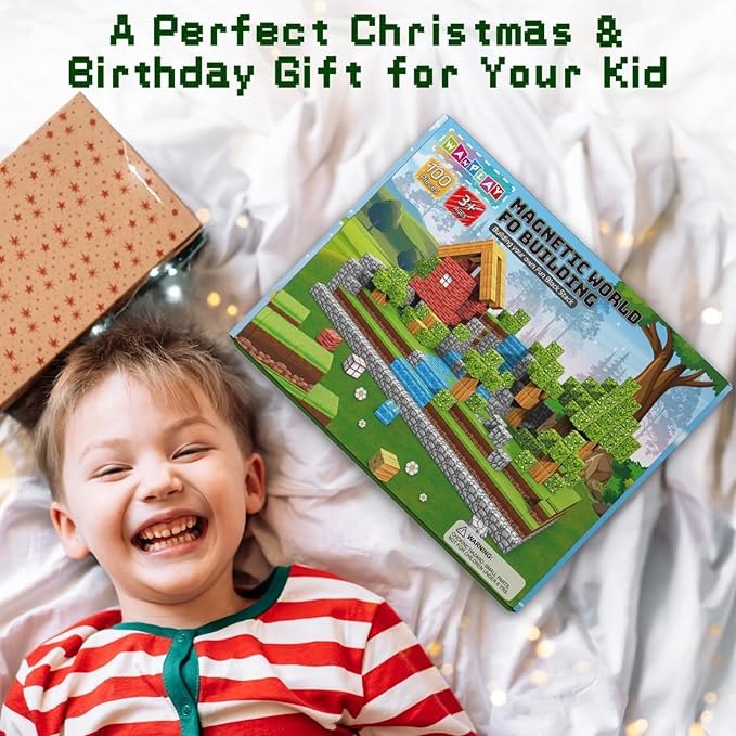 100PCS Magnetic Blocks, 1 inch Building Blocks for Kids, SETM Sensory Toys for Toddlers, Building Blocks Cubes, Birthday Gift for Boys and Girls Aged 3-12 Creative Construction Toys