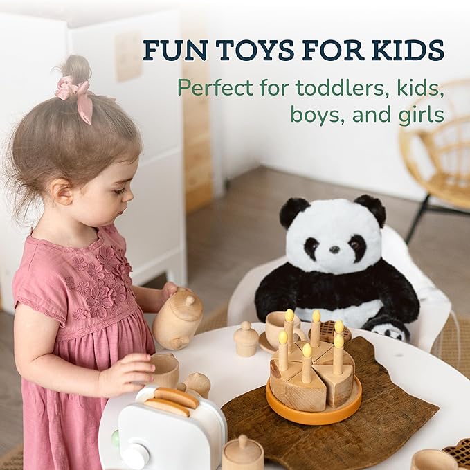 PixieCrush Panda Toys Stuffed Animal - Plush Mommy Panda with Zippered Belly and 4 Little Baby Pandas for Girls - White and Black Giant Stuffed Animal - Set of 5