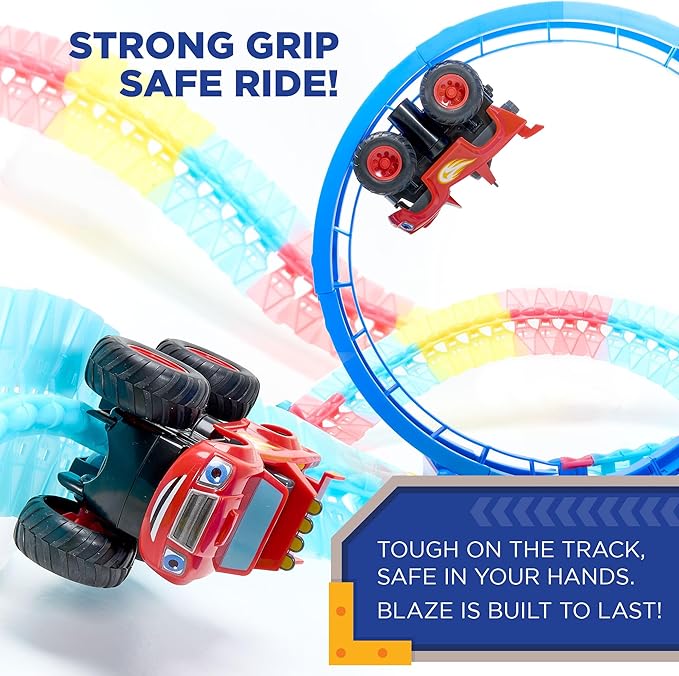 Blaze and The Monster Machine Race Track Set - 117-Piece STEM Playset with Flexible Glow Tracks - Official Nickelodeon Toys for Kids Ages 3 to 8 - Birthday Gifts for Boys & Girls by JitteryGit