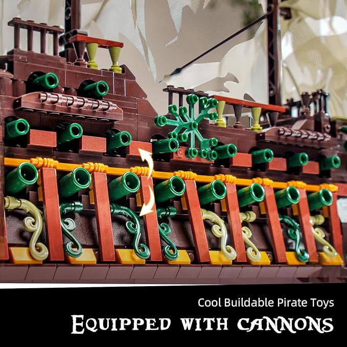Mould King 13197 Pirate Ship Building Toy, MOC Flying Dutchman Model Ship Boat, Toy Building Sets for Adults, Halloween Decor Christmas Birthday Gifts for Teens Collections (4364 Pieces)