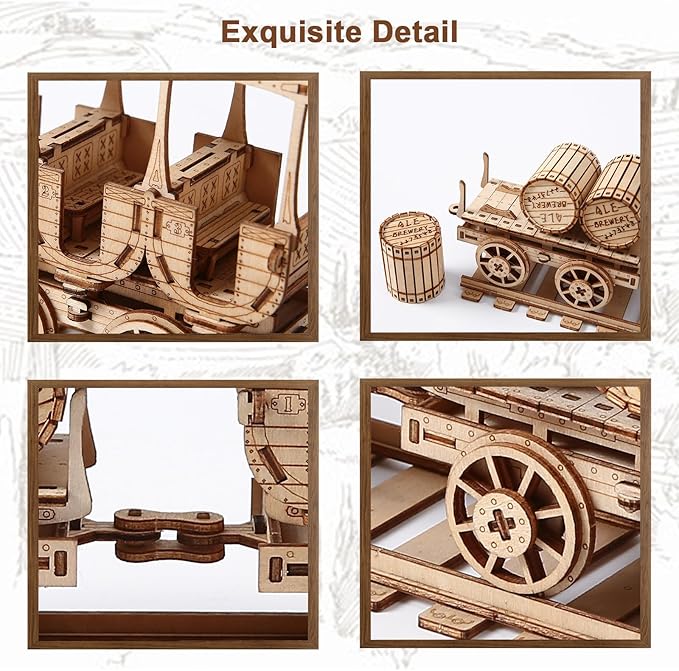 3D Wooden Puzzle for Adults, Mechanical Wine Truck Model, DIY Vehicle Model Building Kit Handicraft Wood Craft Hobbies Toy, Birthday for Hobbyist 14+ Family Women Men, 278 Pcs