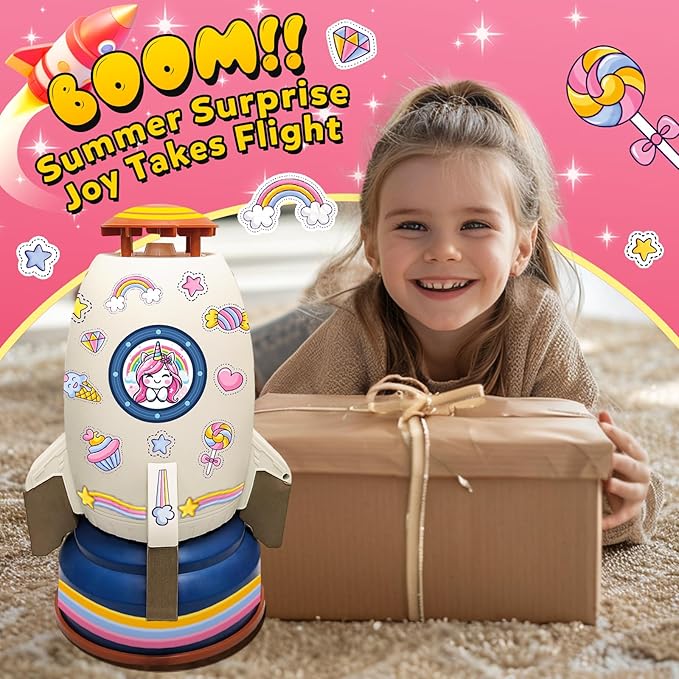Outdoor Water Sprinkler Toys for Kids, Summer Water Rocket Sprinkler Launch Toys for Kids, Ideal Holiday Backyard Lawn Game Water Toy Birthday Gift for Boys Girls 3 Years and Up (Gray)