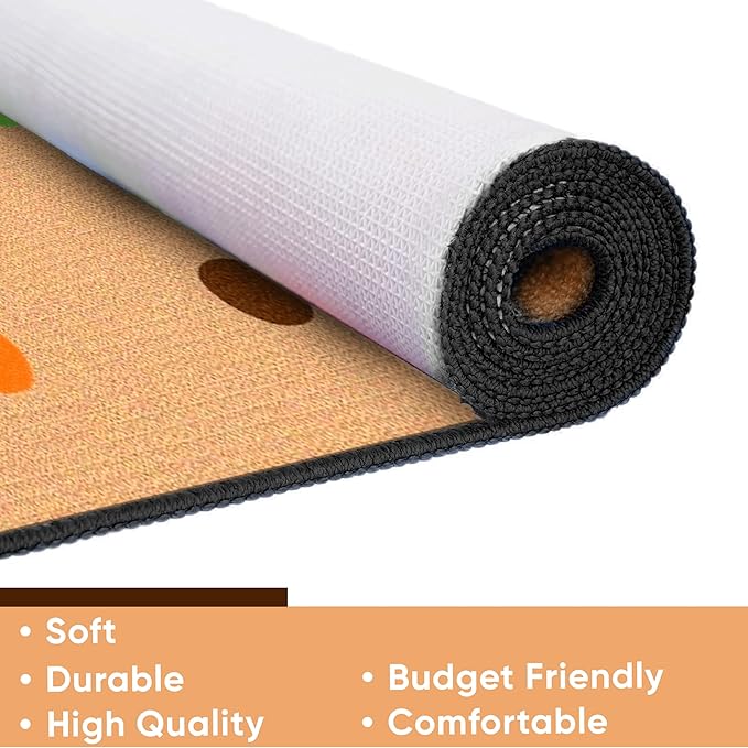 KidCarpet On The Spot Classroom Seating Rug, 7'6" x 12', Jungle Colors on Tan