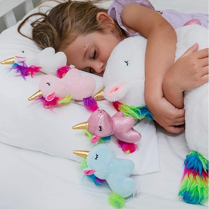PixieCrush Unicorn Stuffed Animals for Girls, Set of 5 - Mommy with Babies - Magical Giant Stuffed Animal - Enchanting Unicorn with Babies Set - Plush Animals for Kids