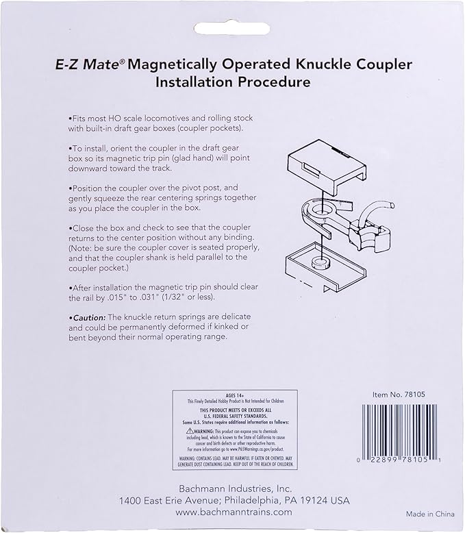 Bachmann Trains - E-Z MATE COUPLERS - ECONOMY PACK (25 pair) - CENTER SHANK - MEDIUM - HO Scale