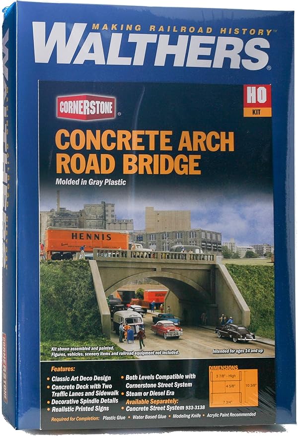 Walthers Cornerstone Series Kit HO Scale Street System- Arched Road Bridge