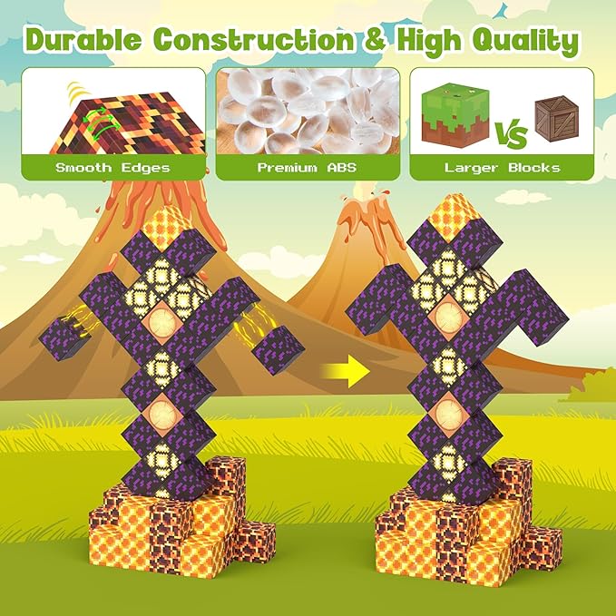 Magnetic Blocks 216Pcs Game Style, Magnetic Building Blocks for Boys 6-8, Toys Gift for 6+ Year Old Kids