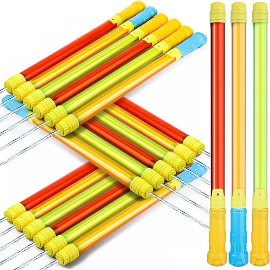 Jexine 72 Pcs Summer Crayon Water Gun 17 Inch Water Guns Bulk Pool Toys Colorful Plastic Water Shooters for Outdoor Swimming Pool Backyard Beach Sand Party Fighting Play Game (Yellow, Red, Green)