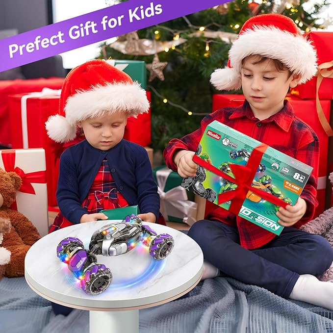 Gesture Sensing RC Stunt Car, 360° Rotating 4WD Remote Control Transform Hand Controlled Car - Fun Birthday Gifts for Kids Boys and Girls (Ages 5-13)