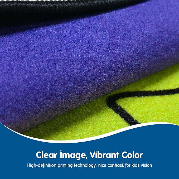 Booooom Jackson Thick Classroom Rug 13'x7'5'' Large Boom Puzzle Carpet for Preshool Elementary Seating Area 24 Seats Non-Slip Backing