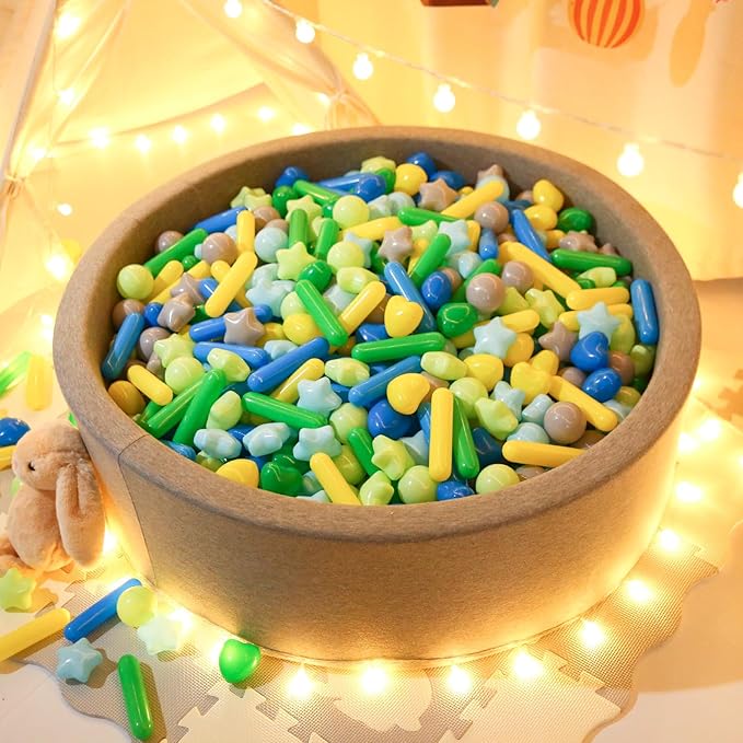 STARBOLO Ball Pit Balls for Toddlers - Macaron 150 Ball Pit Balls Crush Proof Plastic Toy Balls for Toddlers Ball Pits, Ball Pit Play Tent, Baby Pool Water Toys(Mixed Green)