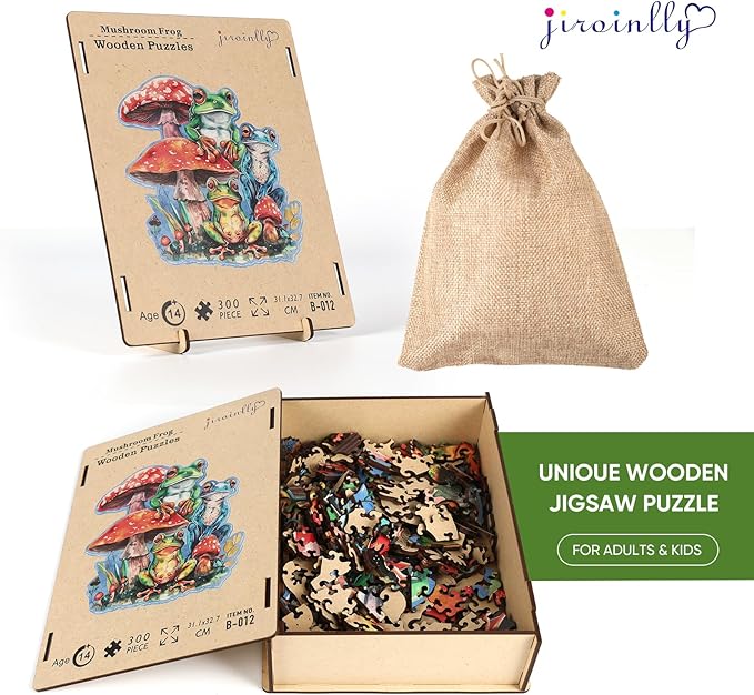 Wooden Puzzle for Adults- Frog Brothers Jigsaw Puzzles 500 Piece, Royal, 17.16 in Unique Shaped Animal Wooden Challenging Puzzles Gifts for Adults, Christmas Puzzles Birthday Gifts Family Games