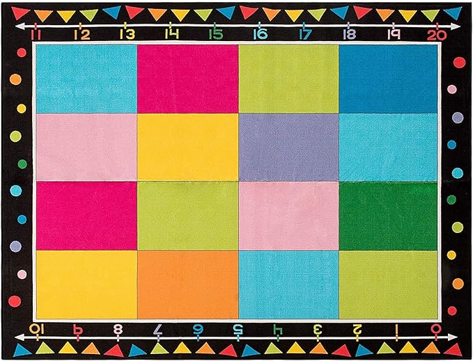 Booooom Jackson Classroom Carpet, Children's Classroom Rug 8'5"x6'5”Kid Rug with Non-Slip Backing,Children's Classroom Educational Seating Carpet Elementary