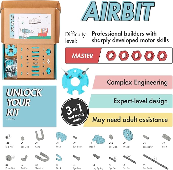 The Off Bits AirBit – Build Your Own Airplane! STEM Building Kit for Creative Kids 8-12 & Curious Adults, Fun Educational Gift for Boys & Girls