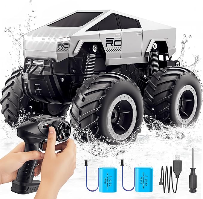 Remote Control Car Off-Road Pick-up Truck, 4WD Waterproof RC Trucks Toy RC Cars for All Terrain, 1:16 Scale Hobby Monster Truck Toys 2.4GHz Vehicles Kids Gifts for Boys/Girls Age 6 7 8 9 10-12+