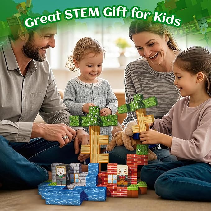 Magnetic Blocks-68pcs Mine Magnet 3D Craft World Set,Magnetic Blocks Le Building go Toys for Kids,STEM Sensory Toys for Toddlers Birthday Gifts,Constructions Toys for Boys & Girls Age 3+