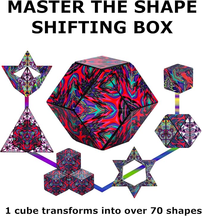 SHASHIBO Shape Shifting Box - STEM Magnetic Fidget Cube That Transforms Into Over 70 Shapes, Download Fun in Motion Toys Mobile App (Chaos)