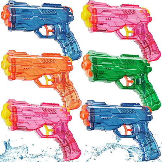 Water Gun Squirt Toy for Kids: Super Water Guns for Kids Age 5 8 12 Boys Girls Adults - Small Outdoor Water Guns Toys for Pool Beach Swimming Summer Games Yard Party (6 Pack)