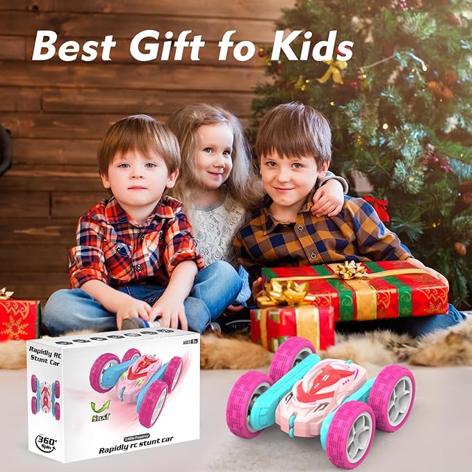 Anti-Gravity Wall Climbing RC Remote Control Car Car with Headlights, 360° Rolling Rotating Stunt Toy for Kids