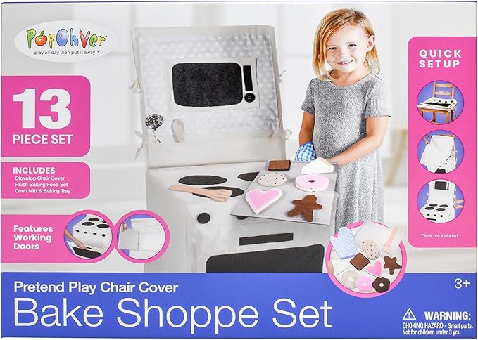 Bake Shoppe Playset -15 Pieces Pretend Play Fabric Kitchen Stove Set - Includes Plush Pretend Food Baked Goods & Accessories - Perfect for Imaginative Role Play for Girls & Boys Ages 3+