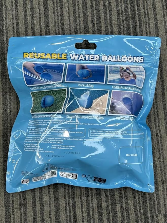 Magnetic Reusable Water Balloons for Kids, Refillable Water Balls Quick Fill for Pool, Outdoor Games for Beach, Summer Toys for Kids 4-10 (20Pack)