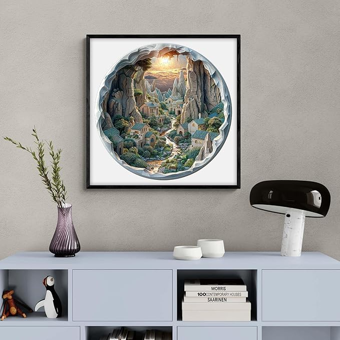 Wooden Puzzles for Adults, Wooden Jigsaw Puzzles for Adults Kids, 3D Vision Inside The Cave-2 Unique Shaped Wood Puzzles Adult, Creative Birthday Gifts for Friends Family Game (11.4 * 11.4in 200pcs)