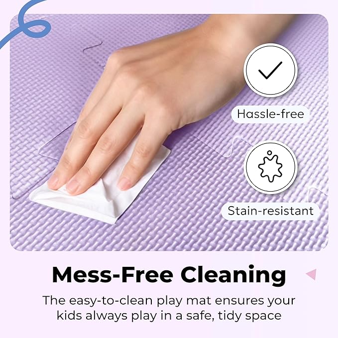 MioTetto Foam Floor Tiles for Kids - Non-Toxic Soft Comfortable Baby Play Mat, Thick Tummy Time Mat, Interlocking Foam Tiles for Development & Crawling, Soft Cushioned Play mat for Babies 6-12 Months