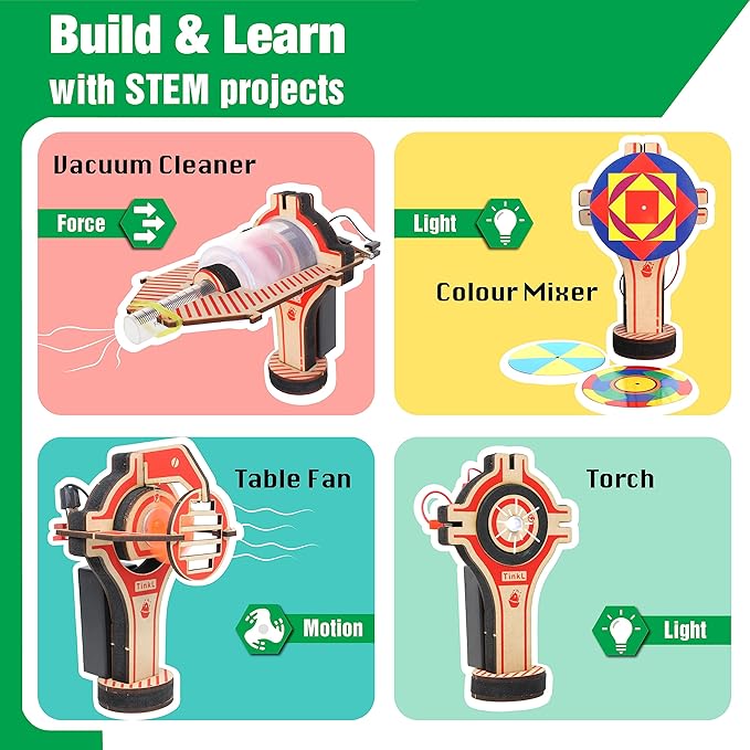 STEM Robotics Kit 7in1 Science Experiments Project Activities for Kids 6-8 8-12 Engineering Building Toy Electronic Motor Robot Craft for Boy 5 6 7 8 9 10 12+ Year Old Girl Gift Summer Outdoor Toy