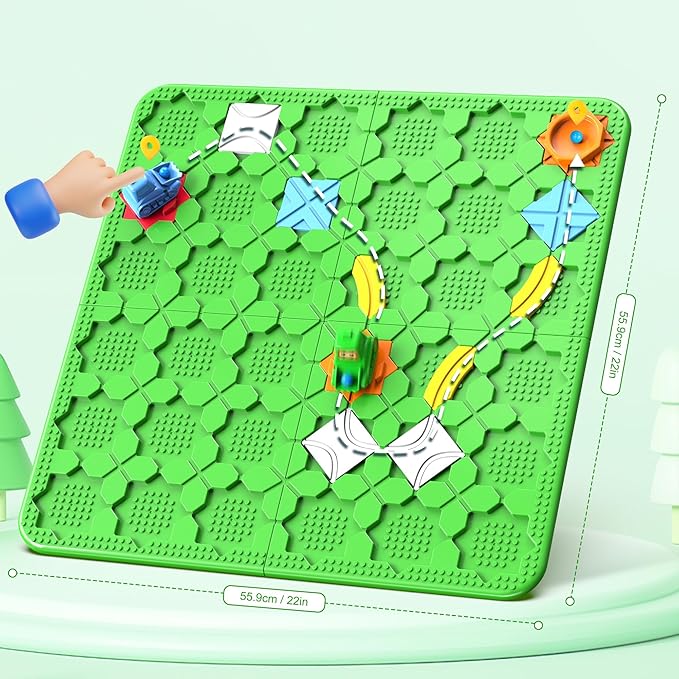 Road Builder Kids Logic Toys: Large Puzzle STEM Board Games, Educational Montessori Toys Birthday Gifts for Age 4-8 Year Old (Green)