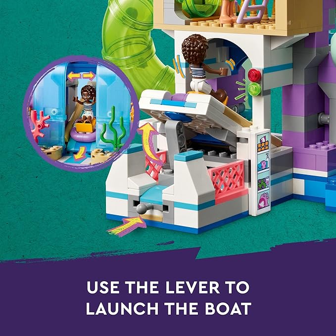 LEGO Friends Heartlake City Water Park Summer Toy Building Set for Kids, Creative Play for Girls and Boys Ages 8 Years and Up, Includes 3 Mini Dolls, a Micro Doll, 3 Water Slides and Whirlpool, 42630