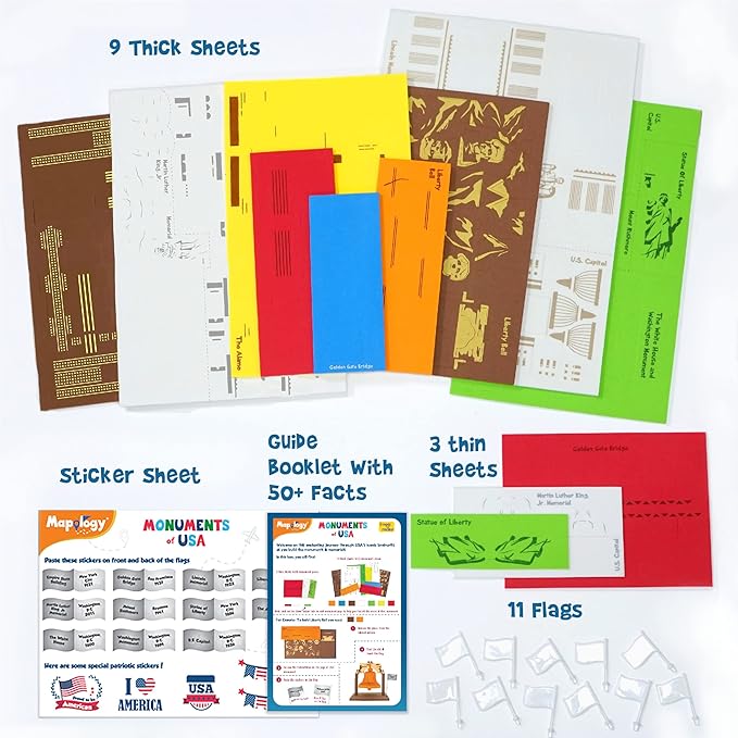 Imagimake Mapology Monuments of USA | 3D Puzzles for Kids | STEM Toys & Games | Educational Toys for Kids 5-7 | Birthday Gift for Boys & Girls Age 5 Years & Up | Christmas 3-D Puzzle for 8-10