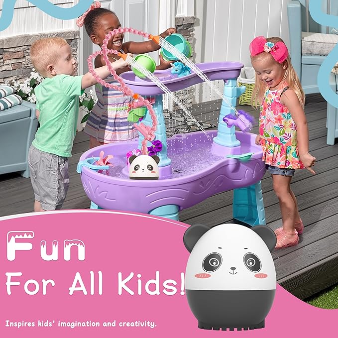 Panda Outdoor Water Table Play Pump -Dual Hose Design -Toddler Outdoor Toys, Safety First Kids Toddler Water Table Pump for Water Play Table Outside Fun & Creativity-with Panda Story Picture Book