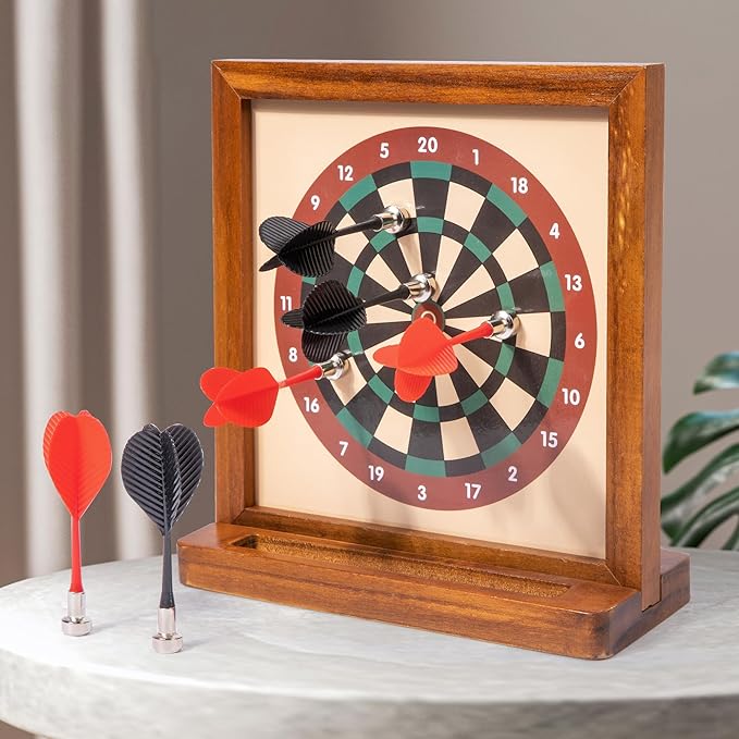 Mini Dart Board for Kids, Including 6 Darts and Double-Sided Magnetic Darts, Suitable for Interior Games and Party Games, Safety Magnetic Darts Board is The Best Gift for Boys and Girls