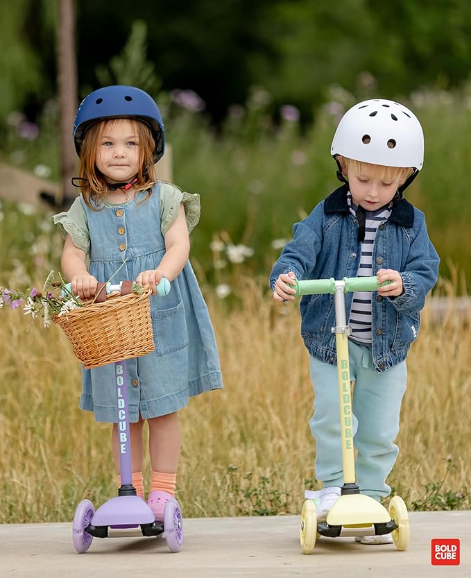 Teeny | 3 Wheel Scooter for Kids & Toddlers Ages 2-6 Years | Flashing Wheels | Height Adjustable 53 to 70 cm | My First Scooter