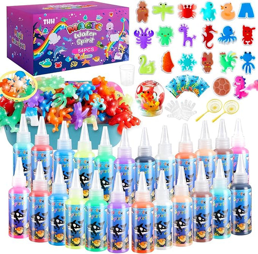 Aqua Fairy Water Gel Kit, Magic Water Elf Toy Kit, Toys Gifts for 3-12 Year Old Boys Girls Kids, Craft Kit with 24 Colors Magic Gel and 20 Shape Molds, Party Favors, Arts & Crafts DIY STEM Toy