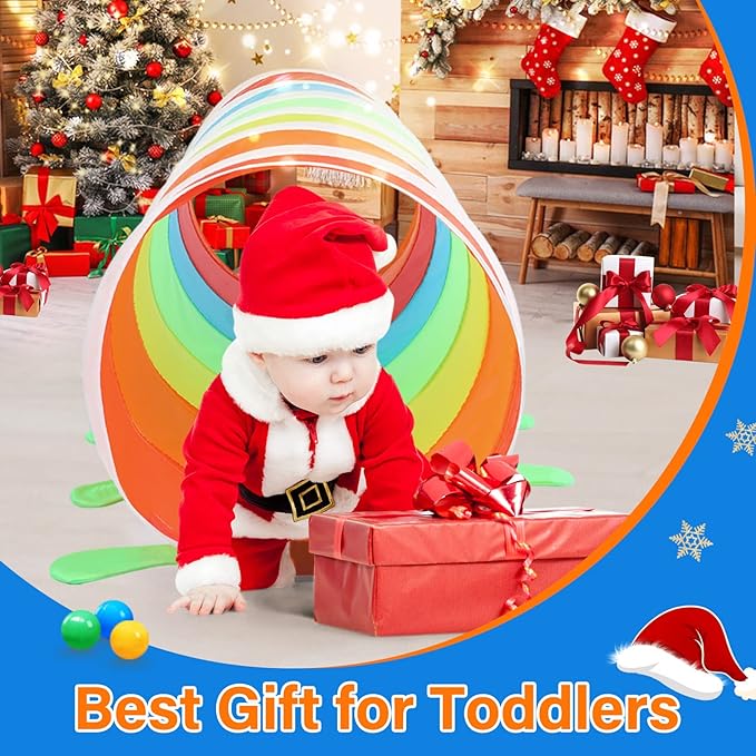 Kids Play Tunnel Tent for Toddlers, Colorful Pop Up Crawl Tunnel Toy for Baby or Pet with Breathable Mesh, Collapsible Gift for Boy and Girl Play Tunnel Indoor and Outdoor Game