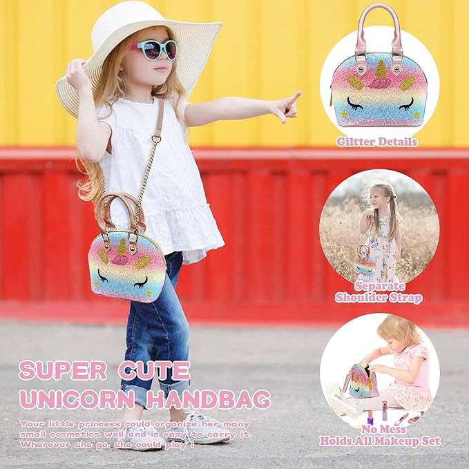 Kids Makeup Kit for Girl - Washable Makeup Toy for Girls, Little Girls Make up Set Safe & Non Toxic Makeup for Toddlers Children Princess, Girl Toys Age 4 5 6 7 8 Christmas Birthday Gift for Girl