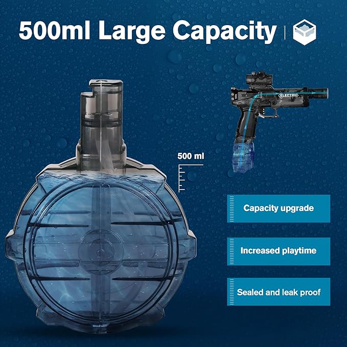 Electric Water Gun for Kids Ages 8-12-Automatic Water Gun-Super Soaker with Automatic High Power,Beach Toys for Summer Outdoor Fun,Perfect Pool and Water Guns Play (Black*2)