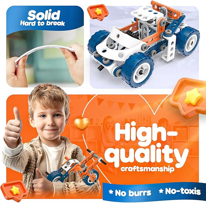 12 in 1 STEM Toys, SMIESSKIDDO 152 PCS Building Toys for Kids Ages 4-8 5-7 6-8 Educational Activities for Boys 4-6 8-10 Construction Creative Games Birthday Gifts for 4 5 6 7 8+ Year Old Boy Girl