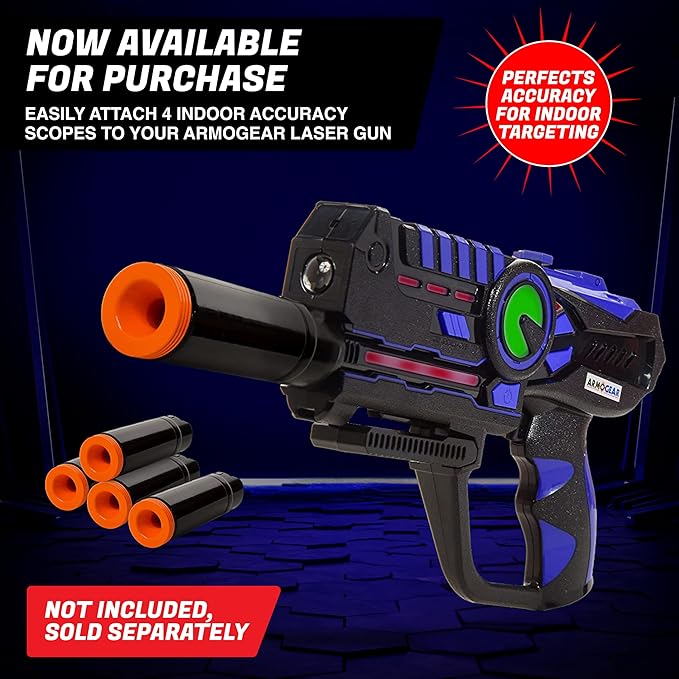 ArmoGear Laser Tag Guns with Vests Set of 4 - Adult Laser Tag Guns, Multiplayer Lazer Tags Set for Kids, Teens, and Adults - Indoor and Outdoor Game for Family Fun - Gift for Boys and Girls, Ages 8+
