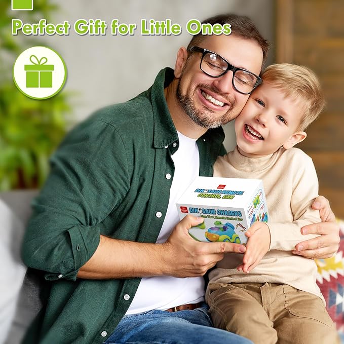 Lehoo Castle Remote Control Car for Toddlers, Rechargeable RC Cars for Toddler Toys 2-3, Dinosaur Toys for Ages 2-4 with Lights & Music, 2 3 4 Year Old Boy Toys