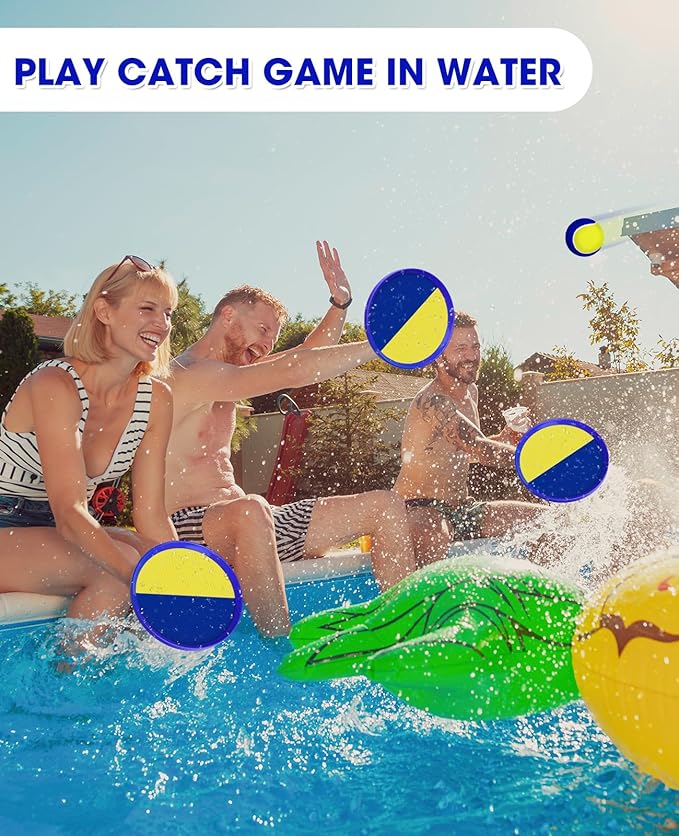 Aywewii Toss and Catch Ball Game Outdoor Toys for Kids Pool Toys Beach Toys Outdoor Yard Games Ball Catch Paddle Set for 3 4 5 6 7 8 9 10 Year Old Easter Basket Gifts