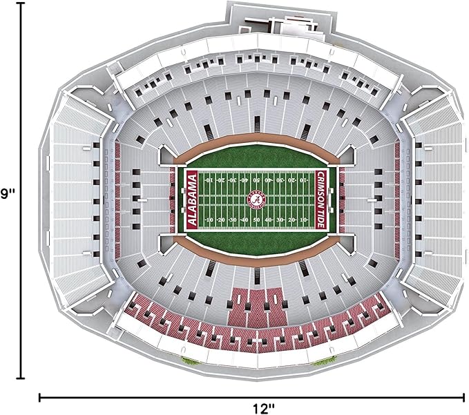 Pro Lion 3D Jigsaw Puzzle Bryant-Denny Stadium Construction Building Kits - 139 Pieces | Alabama Crimson Tide Football Gifts for Boys, Adults, Men & Kids Aged 7+ | Puzzles Games Kit for Creative Fans