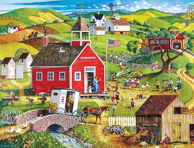 MasterPieces – Jigsaw Puzzle 12-Pack Bundle Set, Fun for Adults and Family, Folk Art Collection, (4) Round 100 Piece, (4) 300 Piece, (4) 500 Pieces