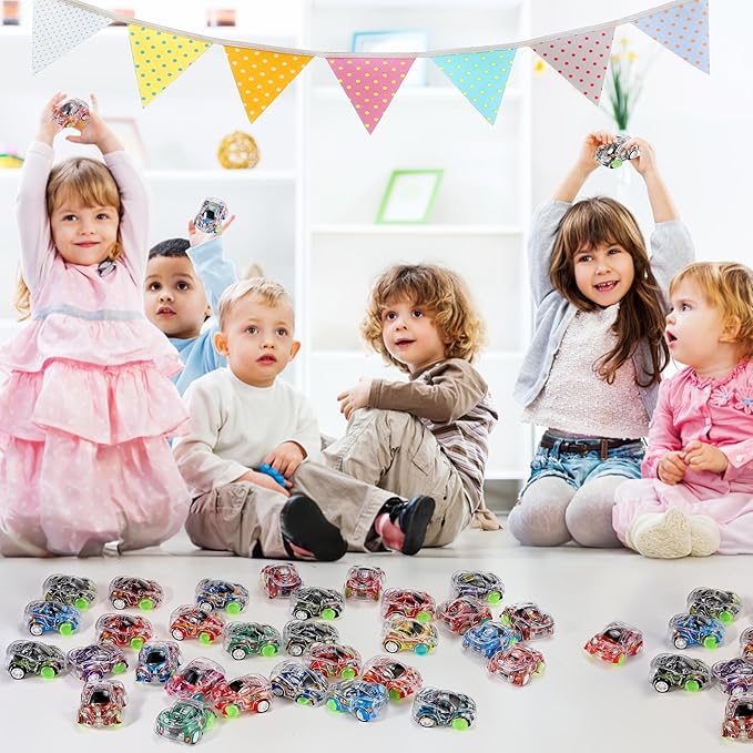 GOLDGE 100 Mini Pull Back Cars - Party Favors for Kids, Small Race Cars for Toddlers, for Treasure Boxes, Classroom Prizes, Pinatas, and Goodie Bags, Fun Stuffers for Kids (100 Mini Pull Back Cars)