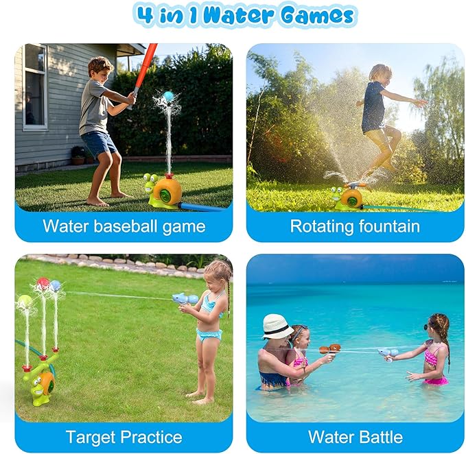 Water Sprinkler Toy for Kids Outdoor Water Toys for Yard Summer Lawn Pool Party Fun for Boys and Girls Water Toys for Kids Aged 3 and Above (Yellow)