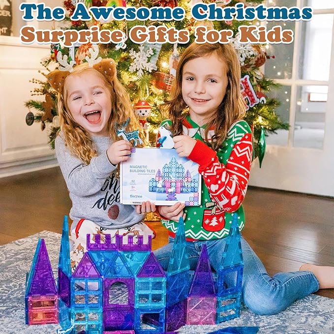 Magnetic Tiles Arctic Animal Magnet Tiles Toddler Toys for Girls Ages 3-5 4-7 6-8 Pretend Play Magnetic Building Blocks Kids Toys Gifts for 3+ Year Old STEM Learning and Fun