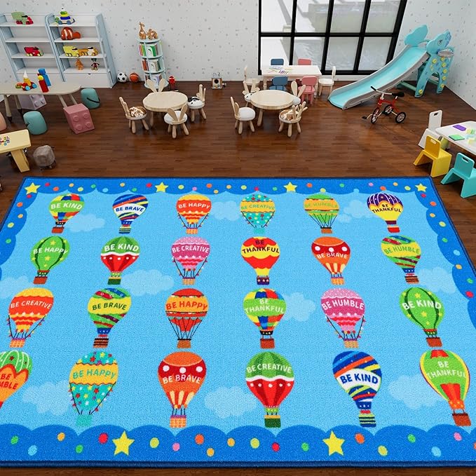 Classroom Rugs, Preschool Rugs for Classroom Elementary, School Learning Seat Area Rug, Non-Slip Educational Classroom Carpet, Washable Kids Rugs for Playroom Nursery (Style 4, 13'x 7'5")